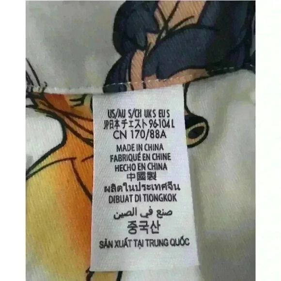 Bambi Pajama Button Up Shirt Size S Thumper Chipmunks and Critters All Over VTG - Picture 5 of 6